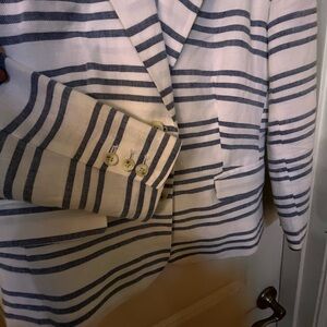 Banana Republic Blue and White Striped Blazer